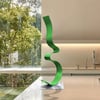 Metal Art Sculpture Home Decor- Solitude Lime - Abstract Statue Modern Garden Pools
