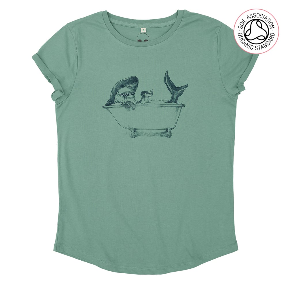 Shark Women's Roll Sleeve T-shirt's (Organic)