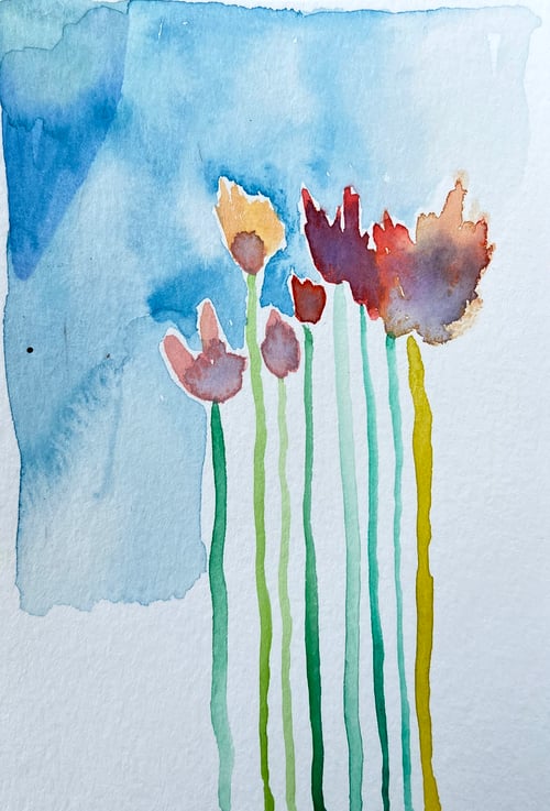 Image of Rainbow Flora 1 - Original Watercolor