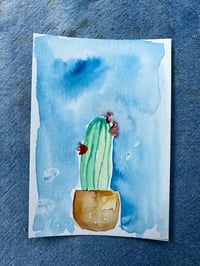 Image 2 of Cactus in bloom 1 - Original Watercolor