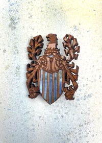 Image 1 of Inlaid Etched Crest Sheild Brooch