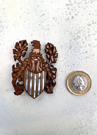 Image 2 of Inlaid Etched Crest Sheild Brooch