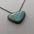 Sterling Silver and Labradorite Necklace with Great Blue Heron, Muskrat and Cattails Etching Image 2
