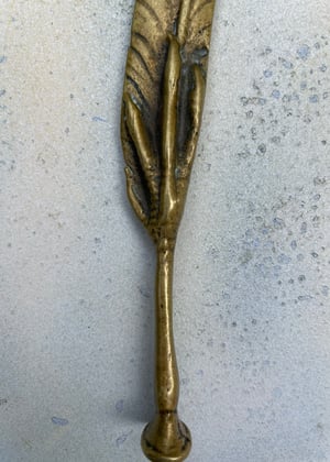 Image of Antique Brass Bird's Feather & Claw Letter Opener/Page Turner