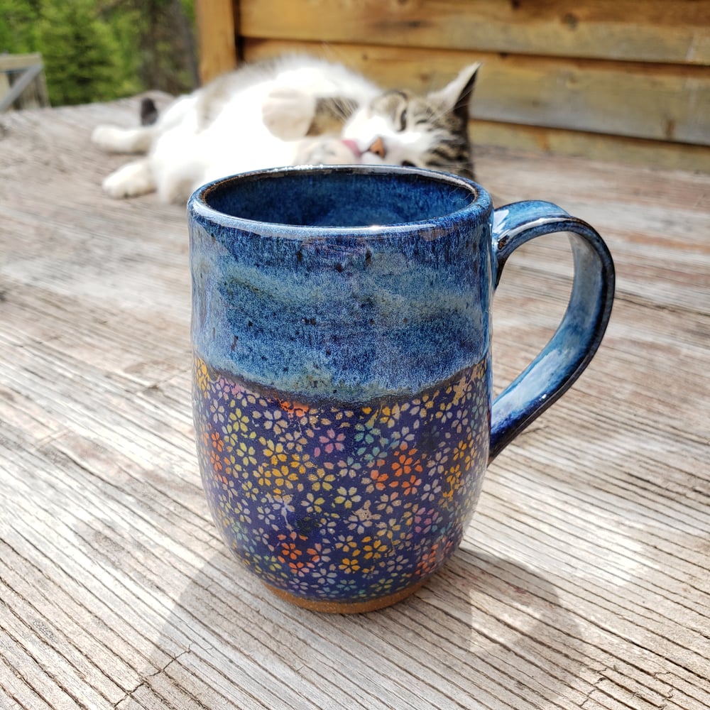 Image of Batik Tall Mug Pre-order August 2022: Blue