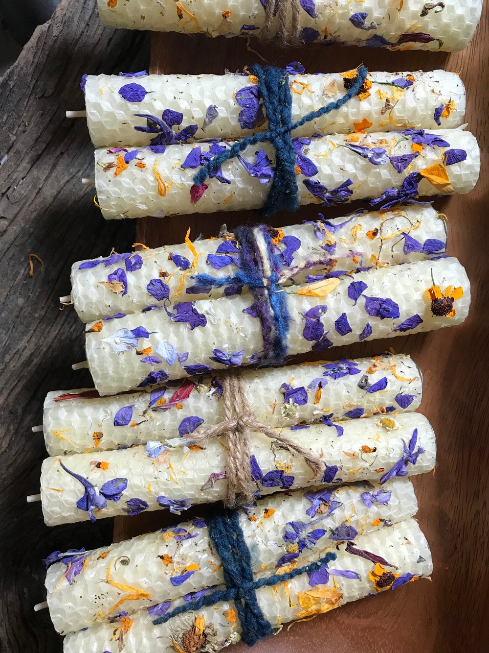 Image of Hand-rolled beeswax candles (2) 