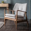 Exposed Frame Ash & Linen Armchair - Natural