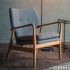 Exposed Frame Ash & Linen Armchair - Grey