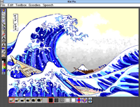 The Great Wave off of Kid Pix 