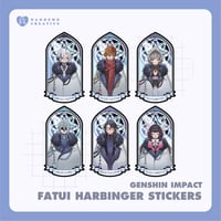 Image 1 of Genshin Impact Omamori Stickers Set of 3 - Fatui Harbingers