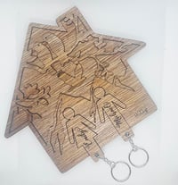 Image 1 of Wooden House Keychain