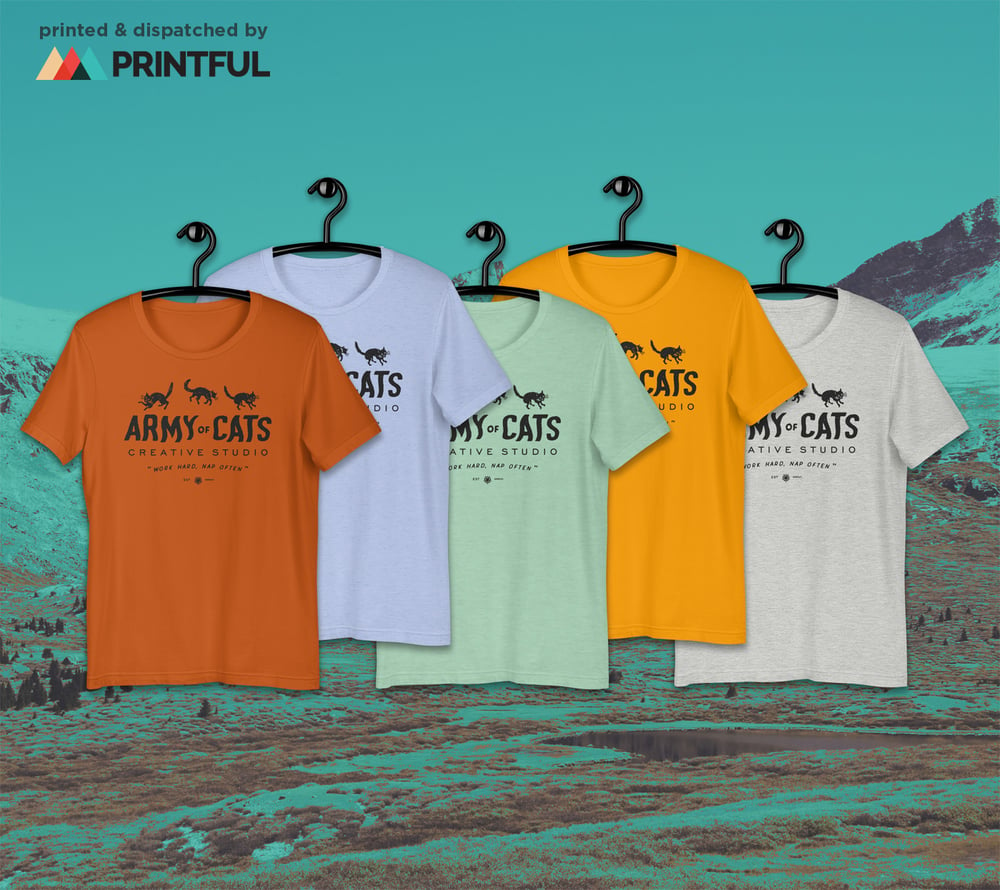 Image of Army of Cats Creative Studio Unisex t-shirt - 3 Cats Design