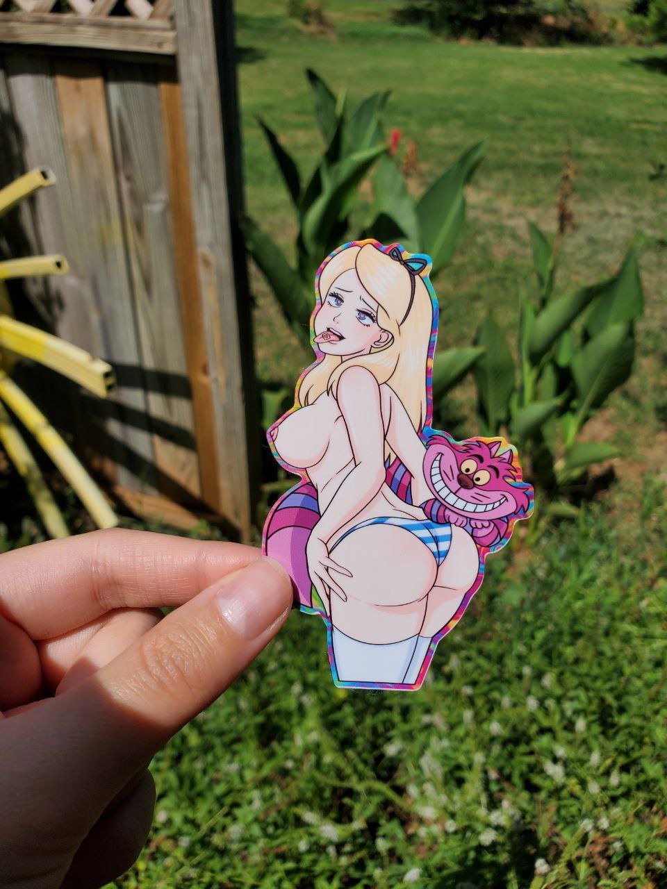 Image of Sexy Psychedelic Alice In Wonderland Eat Me Sticker