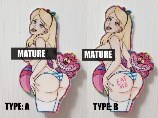 Image of Sexy Psychedelic Alice In Wonderland Eat Me Sticker