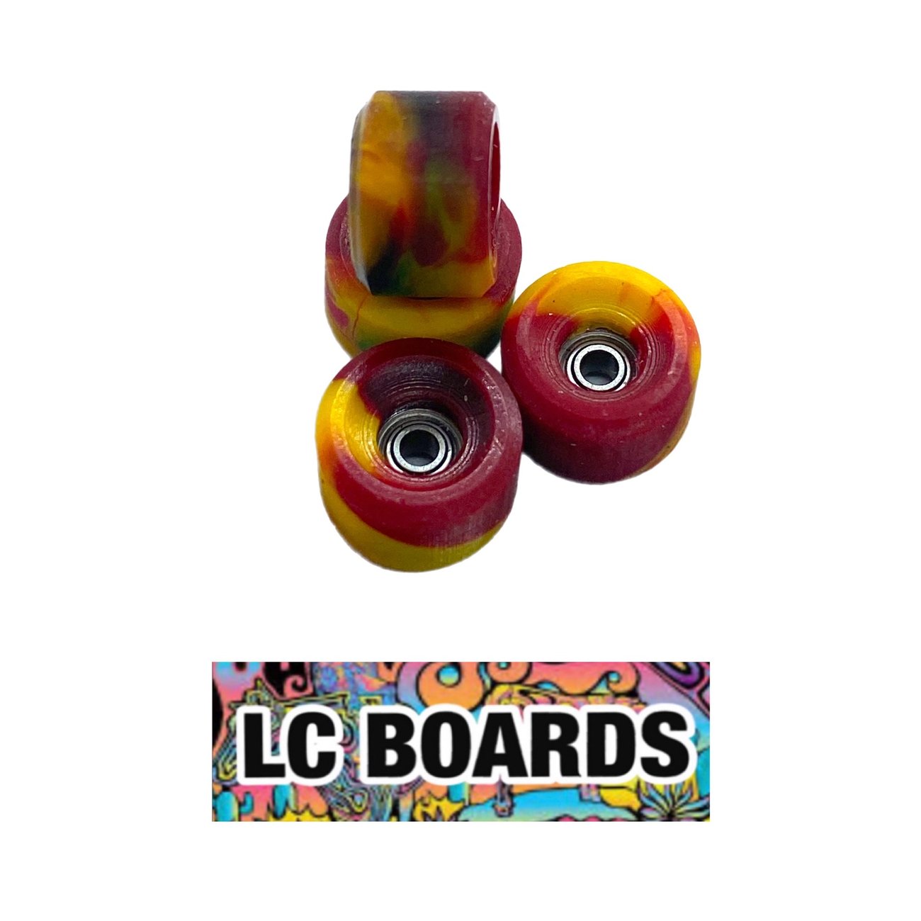 LC BOARDS URETHANE SWIRL BOWL WHEELS RASTA LC Boards Fingerboards