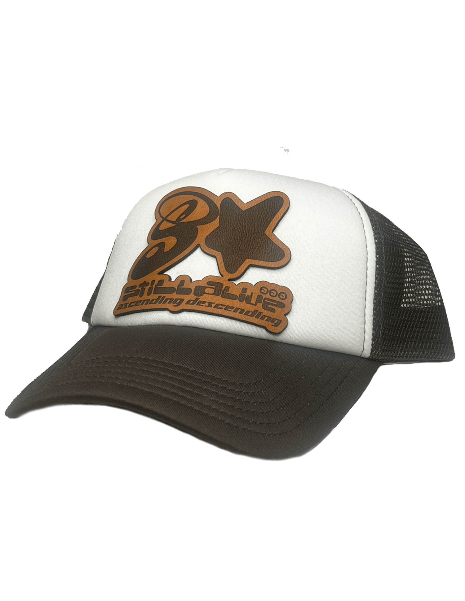 Image of falling star Logo trucker by. STILLALIVE® (brown)