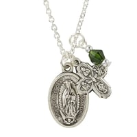 Our Lady of Guadalupe with Four Way Cross Pendant