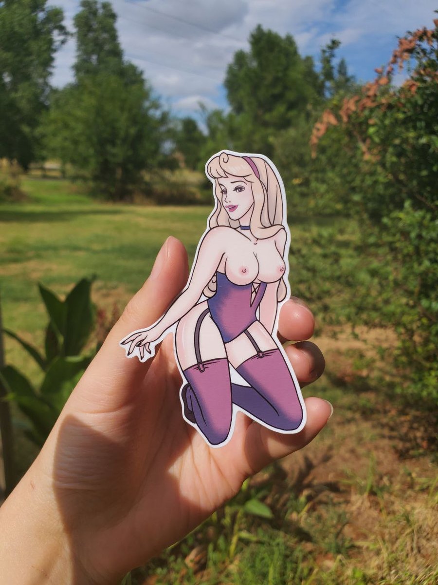 Image of Sexy Aurora Sticker, Cute Sleepy Princess Beauty Decal, Fairy Pinup Stickers
