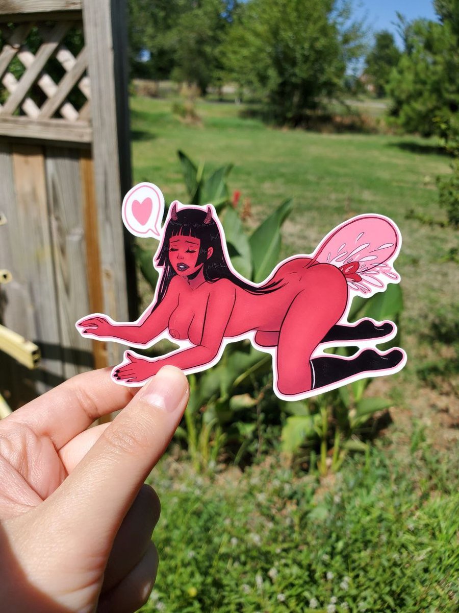 Image of Sexy Succubus Sticker, Demon Girl Pinup Decal, Devil Girl Tattoo, hentai sticker