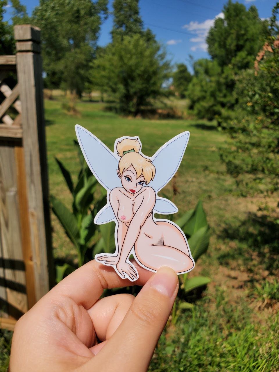 Image of Sexy Tinkerbell Sticker, Cute Kinkerbell Decal, Fairy Pinup Stickers, Big booty, Ecchi