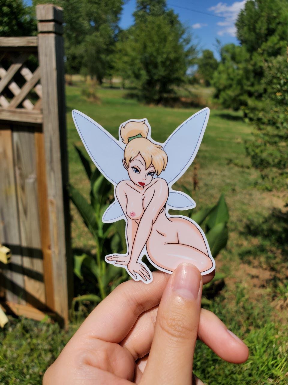 Image of Sexy Tinkerbell Sticker, Cute Kinkerbell Decal, Fairy Pinup Stickers, Big booty, Ecchi