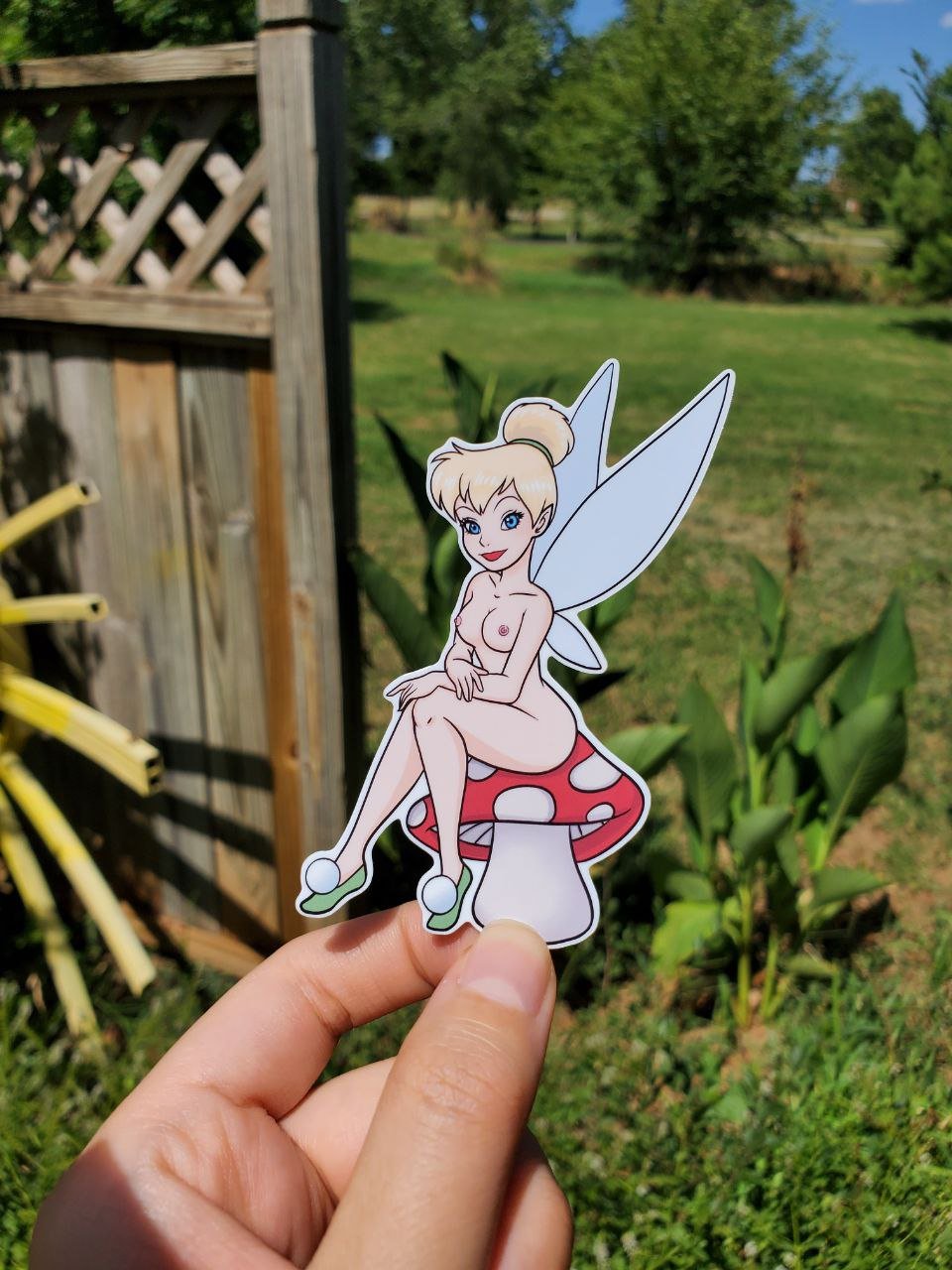 Image of Sexy Tinkerbell Fairy Sticker, Naughty Walt Decal, Tink and Mushroom