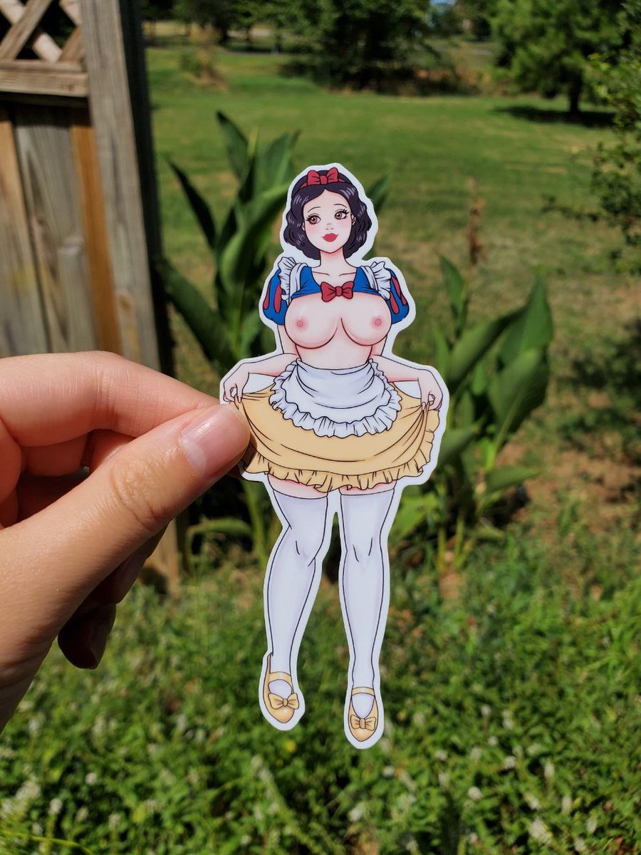 Image of Sexy Snow White Sticker, Anime Maid Girl Decal, Sexy Oppai