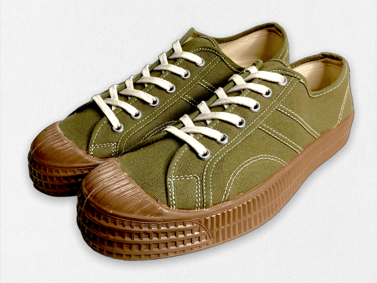 VEGANCRAFT vintage army green lo top sneaker shoes made in Slovakia Image 2