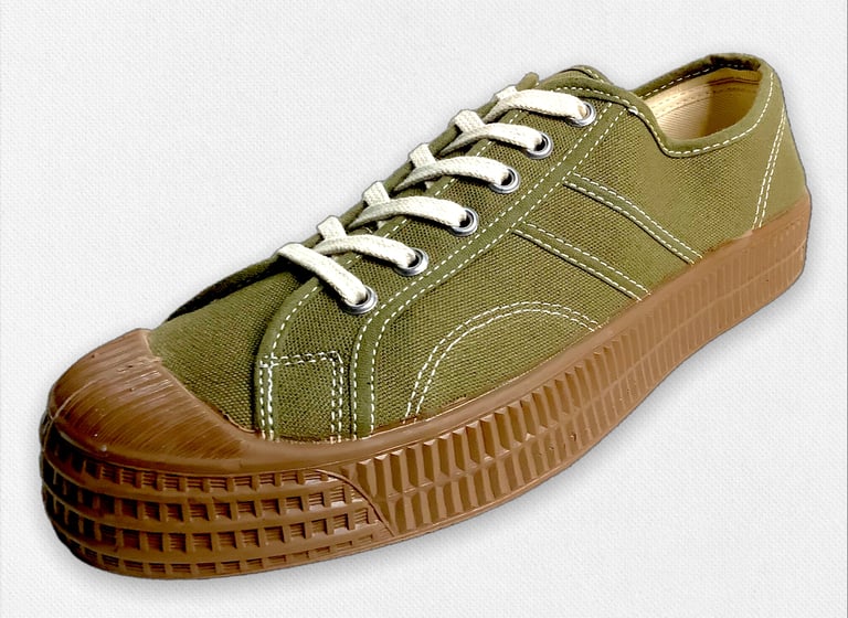 VEGANCRAFT vintage army green lo top sneaker shoes made in Slovakia Image 5