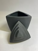 Fiona Bruce Ceramics Retro Deco plain black Jar