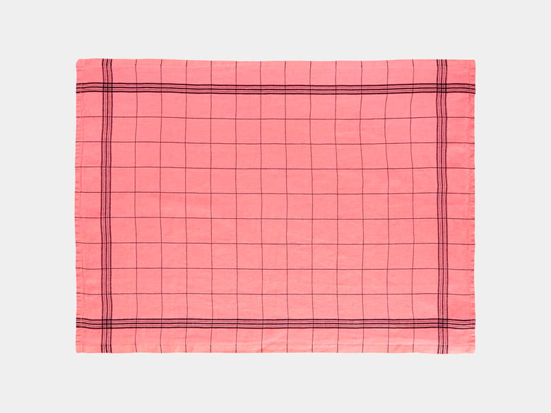Image of Küchentuch Leinen kariert rosa