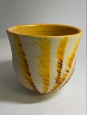 Fiona Bruce Ceramics Yellow and Rust Plant Pot 2