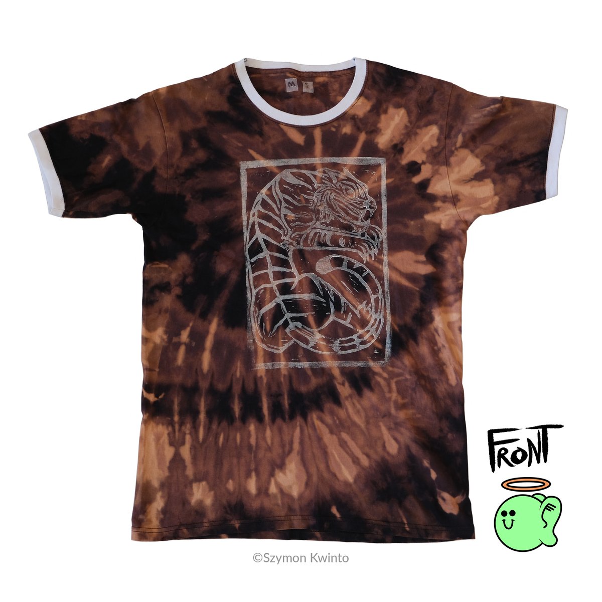 Image of Tiger in a Box reverse tie dye t-shirt (M)