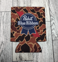 Pabst Blue Ribbon Old School Camo Koozie 