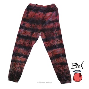 Image of Icon Striped tie dye sweatpants with angelfish patch (S)