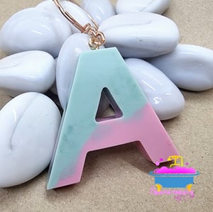 Sage and Vintage Rose Letter Key Ring 