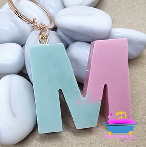 Sage and Vintage Rose Letter Key Ring 