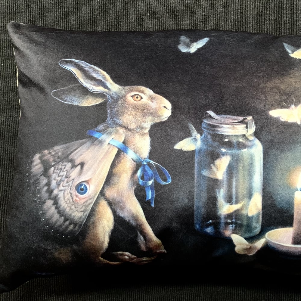 Image of Velvet Moth Rabbit Cushion