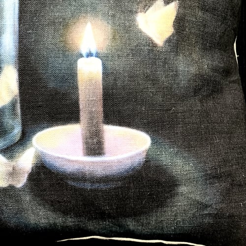 Image of Linen Moths to a Flame Cushion