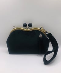 Image 1 of Black Velvet Evening Wristlet Clutch