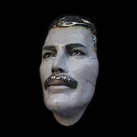 Image 1 of Freddie Mercury Raku Painted Ceramic Face Mask