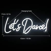 Image 4 of 'Let's Dance' Bright Neon Wall Sign - White/Pink/Red