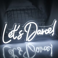 Image 1 of 'Let's Dance' Bright Neon Wall Sign - White/Pink/Red