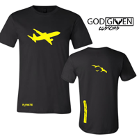 BLK & YELLOW PRIVATE FLIGHT TEE
