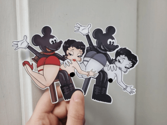 Image of Ricky Rodent and Betsy Bop Sticker, Kinky Sticker, Sexy decal, lewd pinup