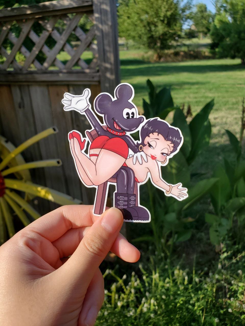 Image of Ricky Rodent and Betsy Bop Sticker, Kinky Sticker, Sexy decal, lewd pinup