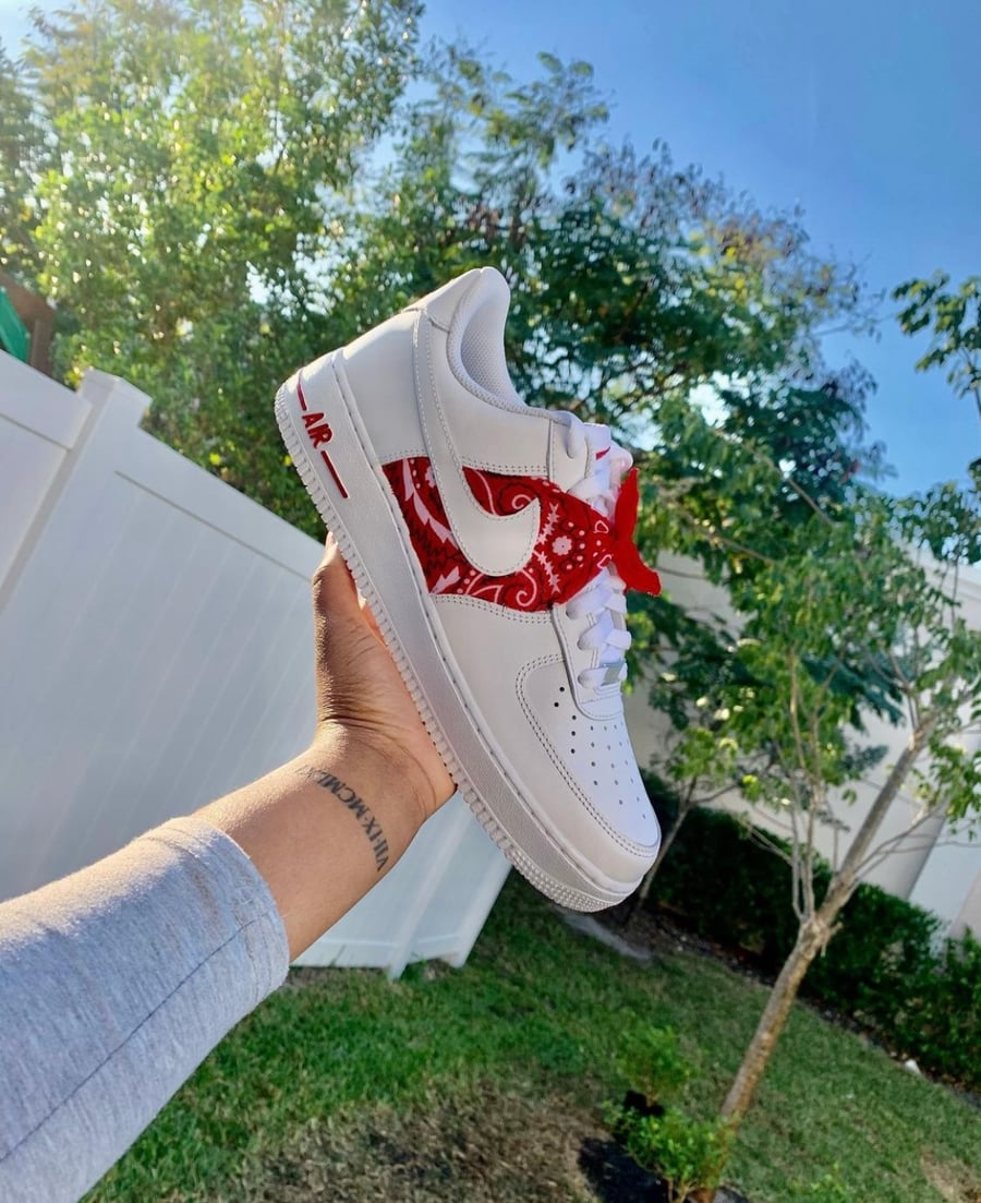 Image of Red bandana Air Forces