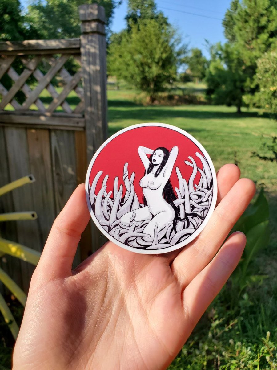 Image of Sexy Tentacle Pinup Girl Sticker, hentai tentacle decal