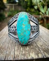 WL&A Handmade Old Style Turquoise Mtn Ingot Cuffs - Size 5.75" to 6.25" - 155 Grams
