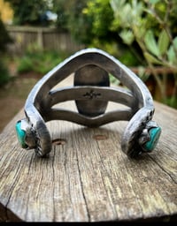 Image 5 of WL&A Handmade Old Style Turquoise Mtn Ingot Cuffs - Size 5.75" to 6.25" - 155 Grams